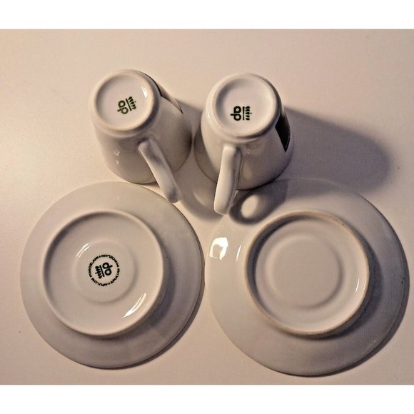 LAVAZZA Espresso Cups and Saucers Lot of 2 with Napkins and Sugar Packets Italy - Picture 4 of 10